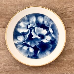 Meissen Germany Blue White Floral Gold Trim Decorative Wall‎ Plate 10” Mint Vtg
